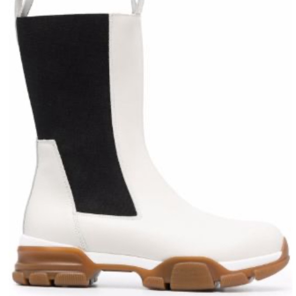 Erika Cavallini Black & White Leather Boots Size 39 Made in Italy